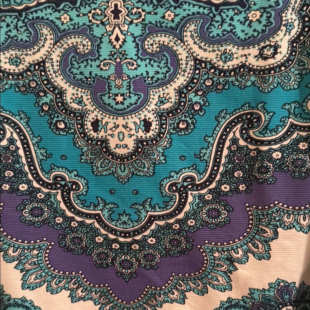 Talbots Blue Paisley Print Sleeveless Tank Top - Picture 3 of 5